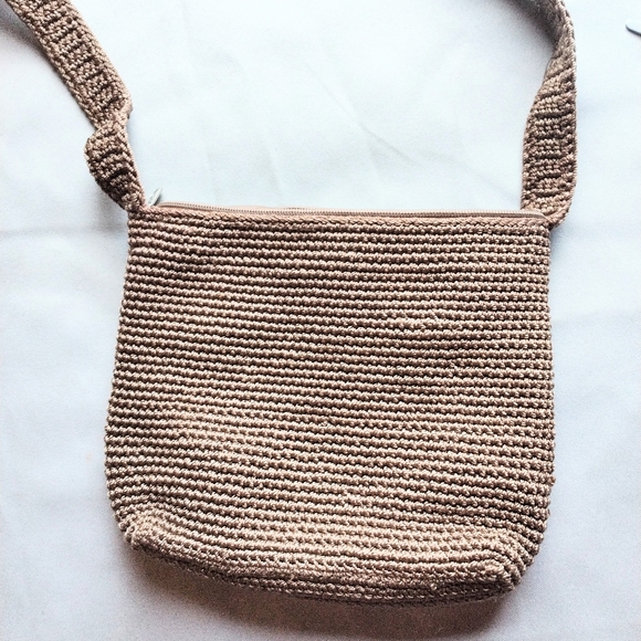 The Sak Crochet Craze Knit Tan Cross body Bag - Picture 6 of 11